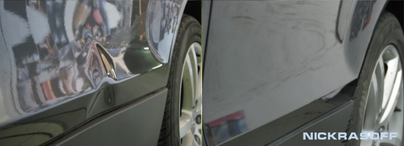 Вытягивание вмятины без покраски на двери Honda CR-V